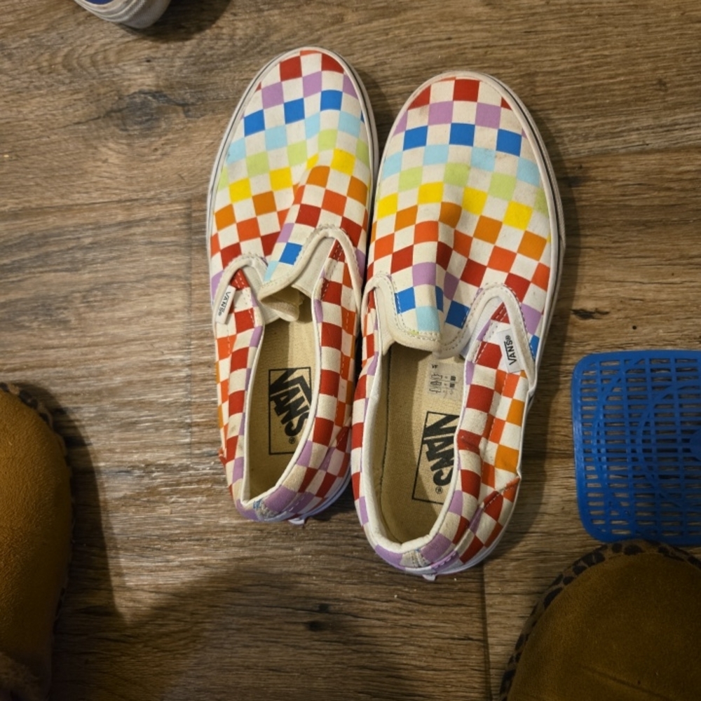 Vans Womens Slip-On Checkerboard Shoes - Multicolor